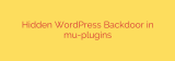 Hidden WordPress Backdoor in mu-plugins