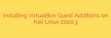 Installing VirtualBox Guest Additions on Kali Linux 2020.3