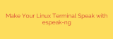 Make Your Linux Terminal Speak with espeak-ng