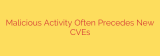 Malicious Activity Often Precedes New CVEs