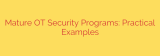Mature OT Security Programs: Practical Examples