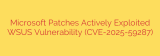 Microsoft Patches Actively Exploited WSUS Vulnerability (CVE-2025-59287)