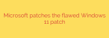 Microsoft patches the flawed Windows 11 patch