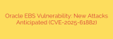 Oracle EBS Vulnerability: New Attacks Anticipated (CVE-2025-61882)