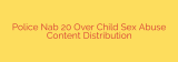 Police Nab 20 Over Child Sex Abuse Content Distribution