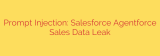 Prompt Injection: Salesforce Agentforce Sales Data Leak