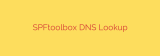 SPFtoolbox DNS Lookup
