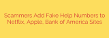 Scammers Add Fake Help Numbers to Netflix, Apple, Bank of America Sites