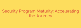 Security Program Maturity: Accelerating the Journey