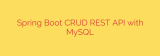 Spring Boot CRUD REST API with MySQL