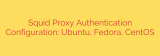 Squid Proxy Authentication Configuration: Ubuntu, Fedora, CentOS