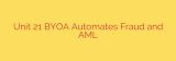 Unit 21 BYOA Automates Fraud and AML