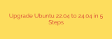 Upgrade Ubuntu 22.04 to 24.04 in 5 Steps