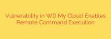 Vulnerability in WD My Cloud Enables Remote Command Execution