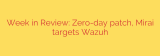 Week in Review: Zero-day patch, Mirai targets Wazuh