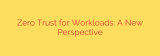 Zero Trust for Workloads: A New Perspective