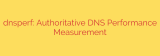 dnsperf: Authoritative DNS Performance Measurement