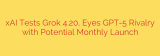 xAI Tests Grok 4.20, Eyes GPT-5 Rivalry with Potential Monthly Launch